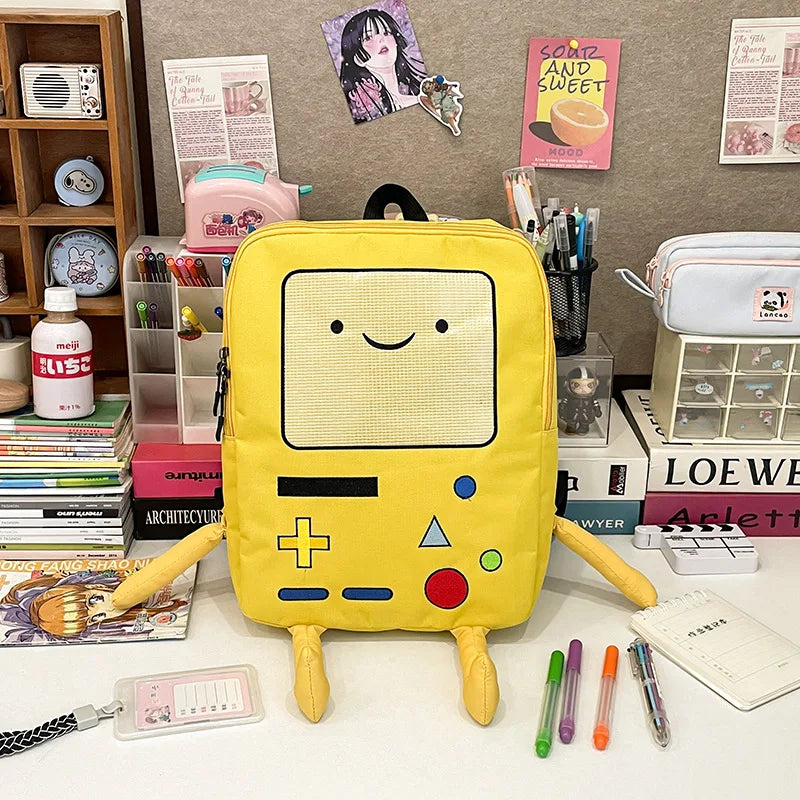 🎒💚 Cute BMO Cartoon Backpack – Your Fun School Companion!
