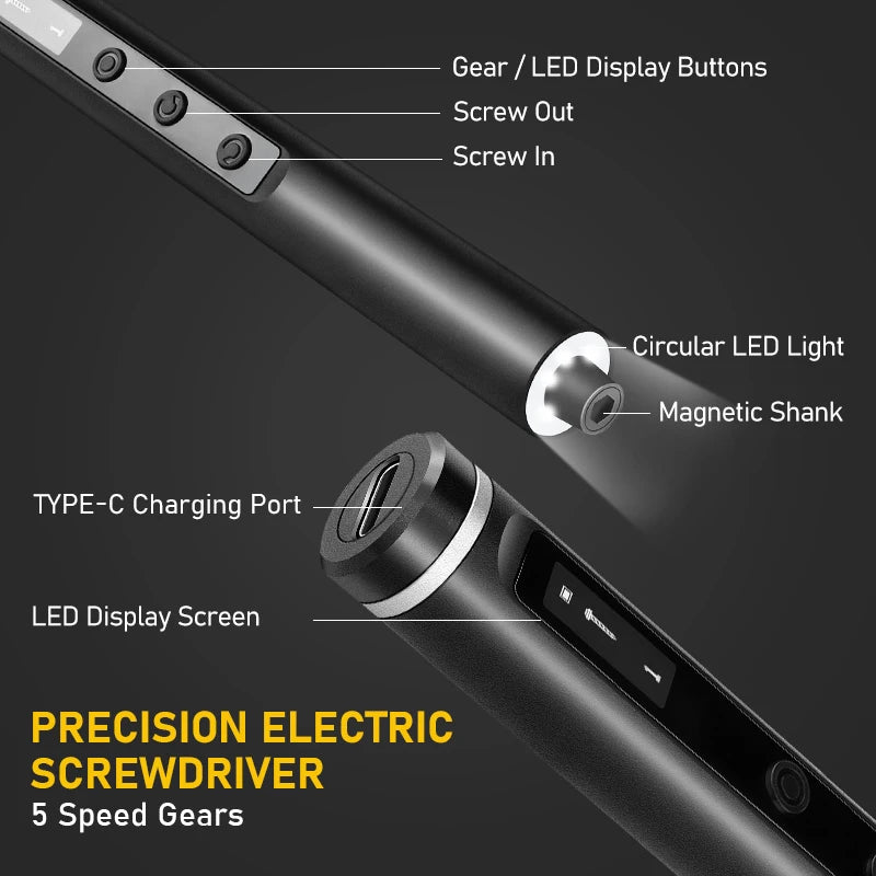 🔧⚡ Glacok S6 MAX Electric Precision Screwdriver – 5-Speed, Rechargeable, Perfect for iPhone & DIY Repairs 🛠️📱