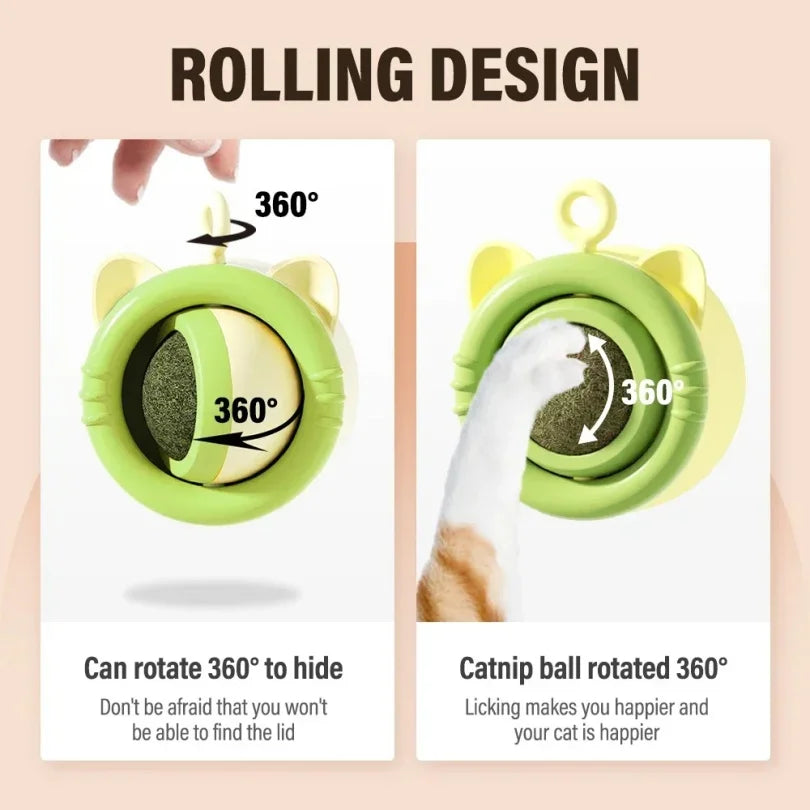 🐾🌿 Natural Catnip Wall Ball Toy – Healthy Treat & Snack for Cats, Aids Digestion 😺💚