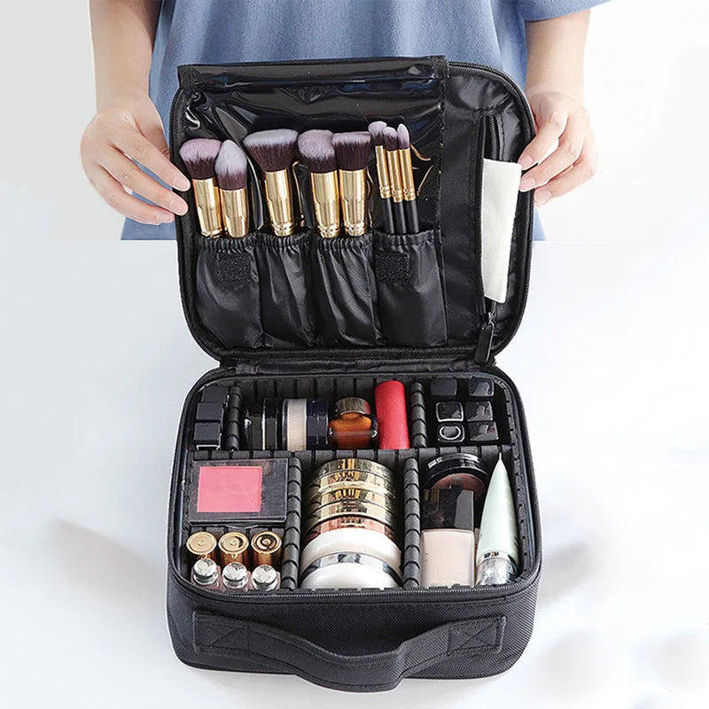 💖👜 New Waterproof Travel Makeup Bag – Embroidered Cosmetic Case & Brush Organizer ✨💄