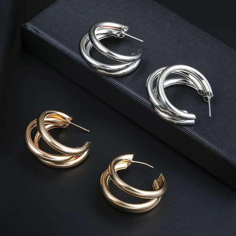 ✨ Bold & Timeless – Stainless Steel Chunky Hoop Earrings! ✨