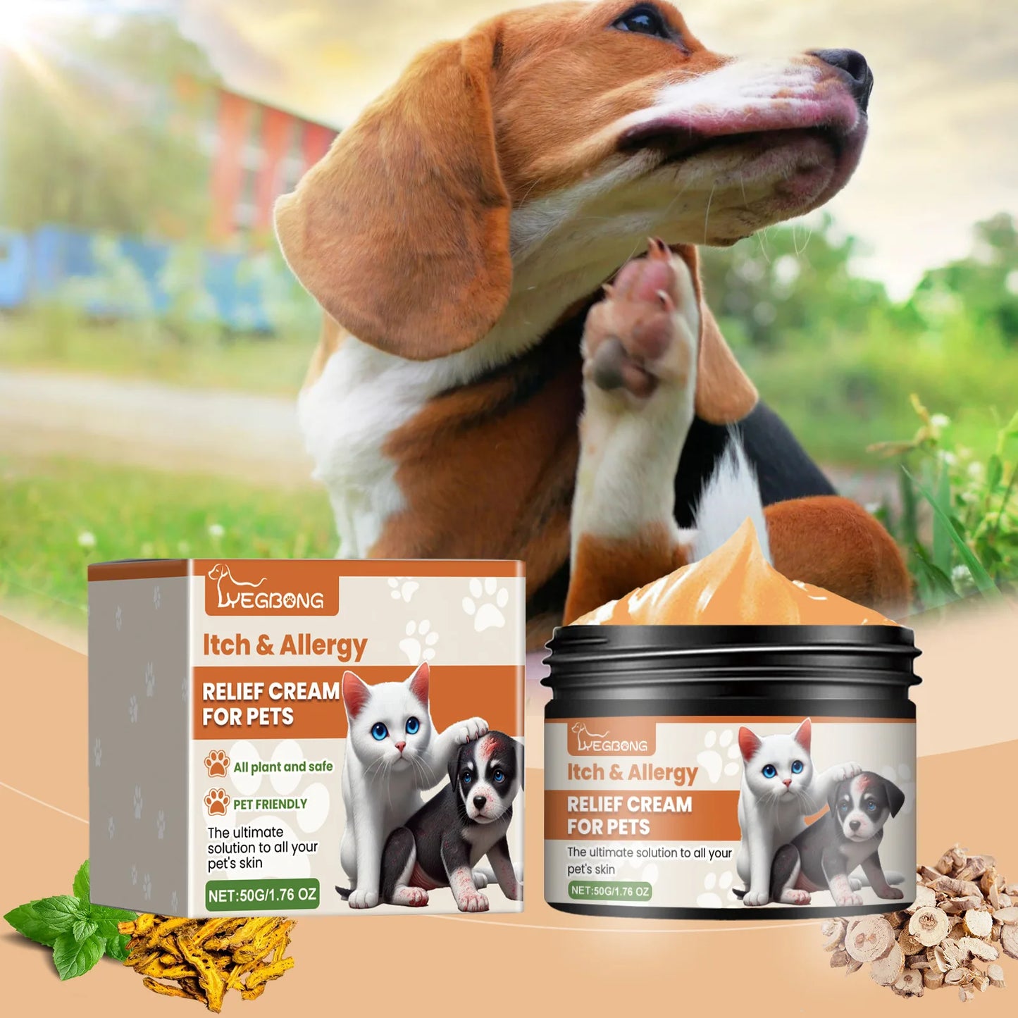 🌿🐱 Pet Skin Care Cream – Itch Relief & Ringworm Treatment!