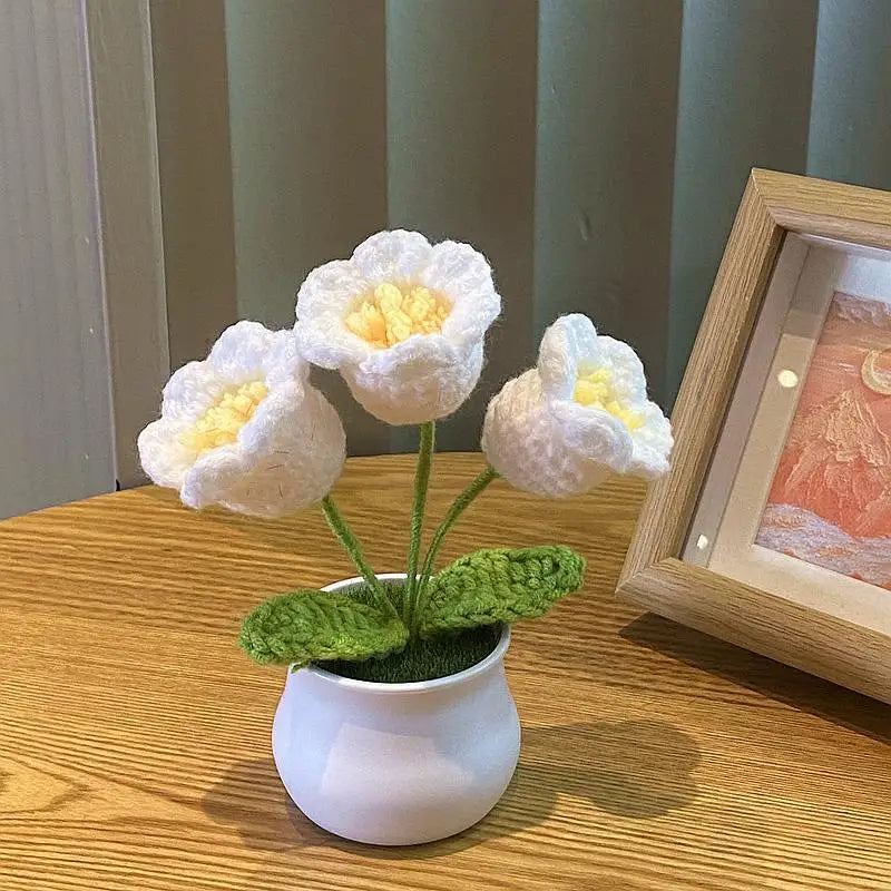 🌹 DIY Handwoven Mini Potted Rose – Bloom Forever in Wool!