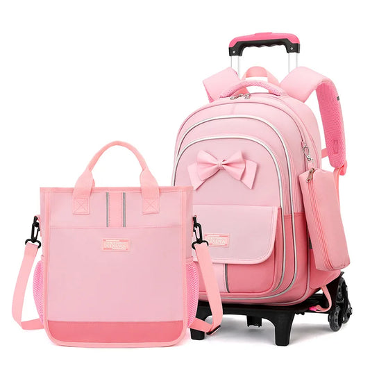 🎒🛞 Kids Wheeled School Backpack – Practical & Easy-to-Carry Design for Boys & Girls! ✏️🎉