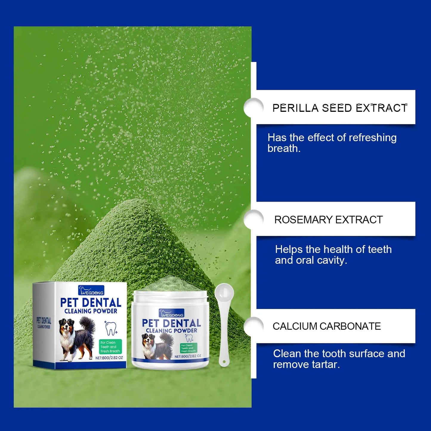 🦷🐶 Dog Dental Powder – Fresh Breath & Tartar Control!