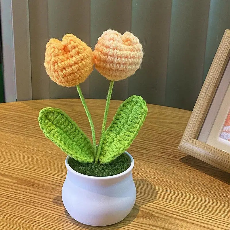🌹 DIY Handwoven Mini Potted Rose – Bloom Forever in Wool!