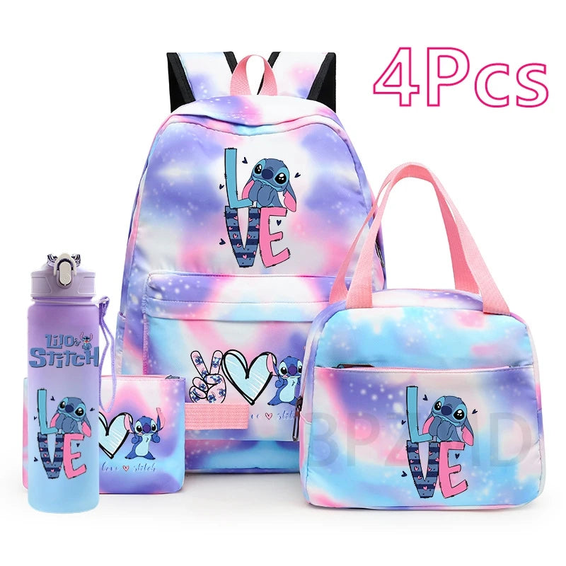 🎒💙 Stitch School Set for Girls – 4-Piece Complete Back-to-School Style! 🐾🎀