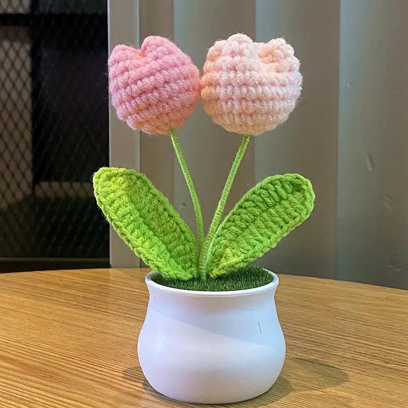 🌹 DIY Handwoven Mini Potted Rose – Bloom Forever in Wool!