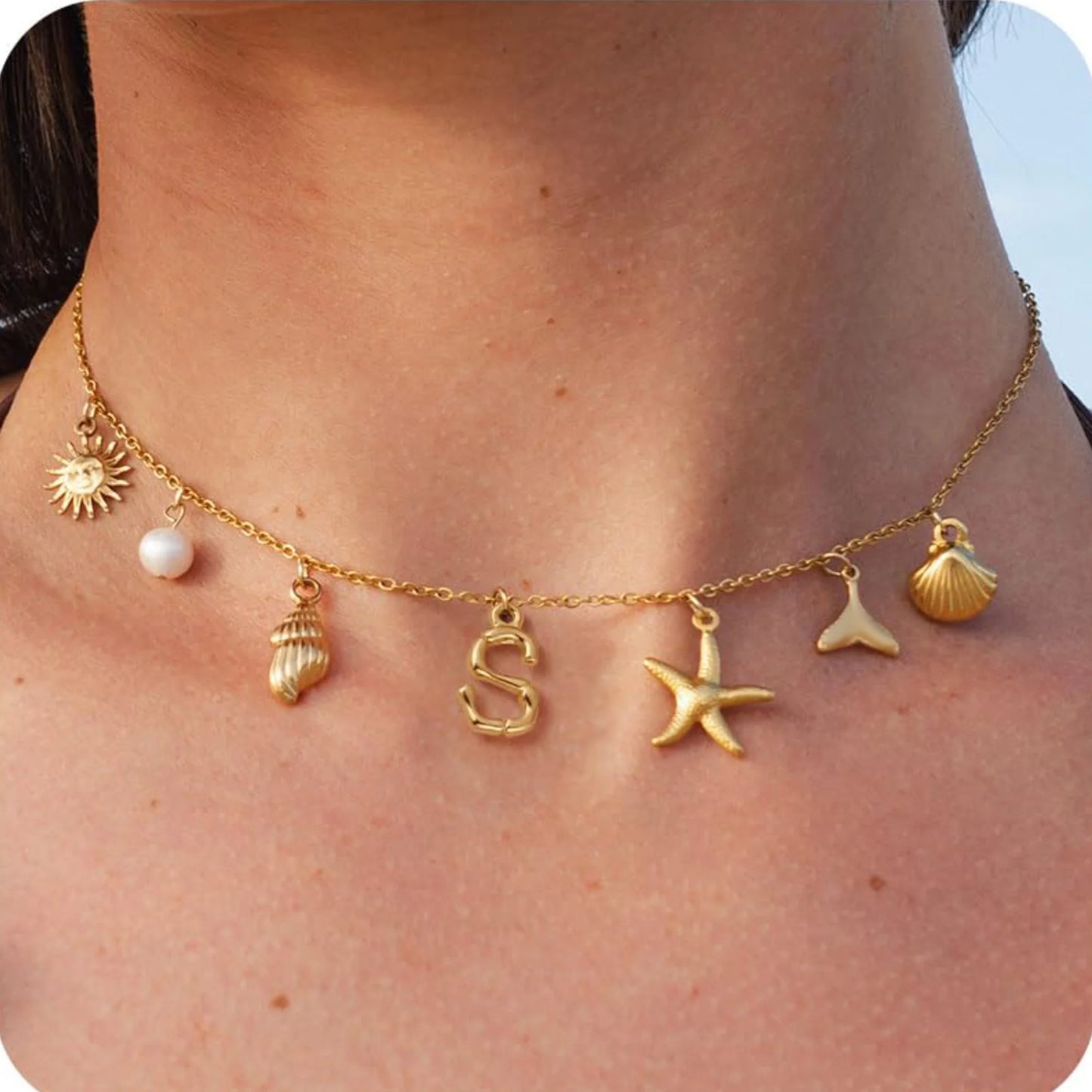 🐚✨ 18K Gold Starfish Necklace – Waterproof Beach Charm 🌊💛