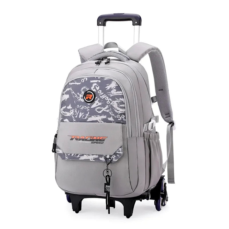 🎒🛞 Wheeled School Backpack – 2-in-1 Pull & Carry Bag for Boys 🚸 Perfect for School & Travel!