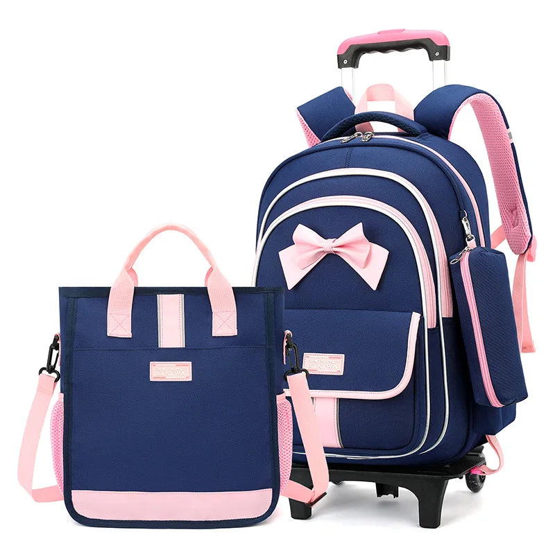 🎒🛞 Kids Wheeled School Backpack – Practical & Easy-to-Carry Design for Boys & Girls! ✏️🎉