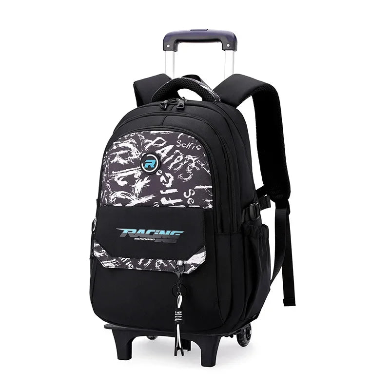 🎒🛞 Wheeled School Backpack – 2-in-1 Pull & Carry Bag for Boys 🚸 Perfect for School & Travel!