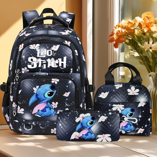 🎒💙 Large Lilo & Stitch Backpack – Perfect for School & Travel for Girls & Women + Pencil Case & Lunch Bag 🍱✨