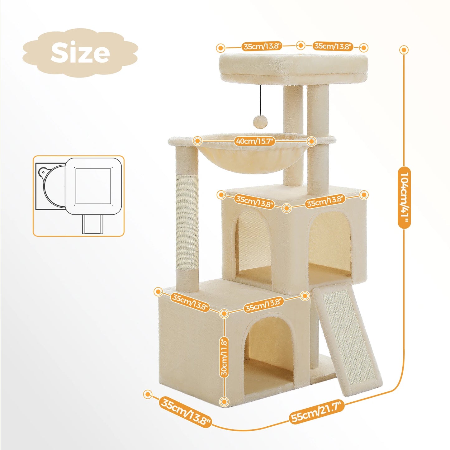 🐱🏰 Large Multi-Level Cat Tree – Spacious & Fun!