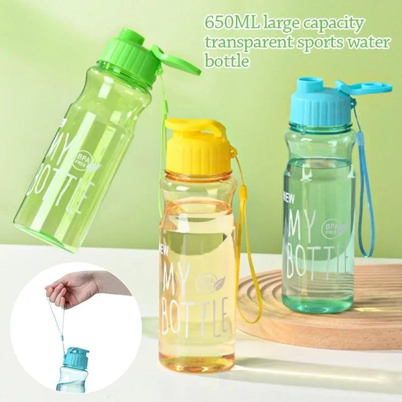 🎁💧 650ml Transparent Plastic Water Bottle – Perfect Gift for Athletes & Active Enthusiasts! 🏋️‍♂️✨