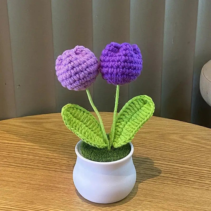 🌹 DIY Handwoven Mini Potted Rose – Bloom Forever in Wool!