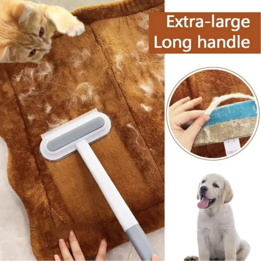 2 In 1 Pet Hair Remover Brush Long Handle Home Window Sofas Cleaning Brush Pet Fur Cleaning Tool Manual Cat Dog Dust Collector