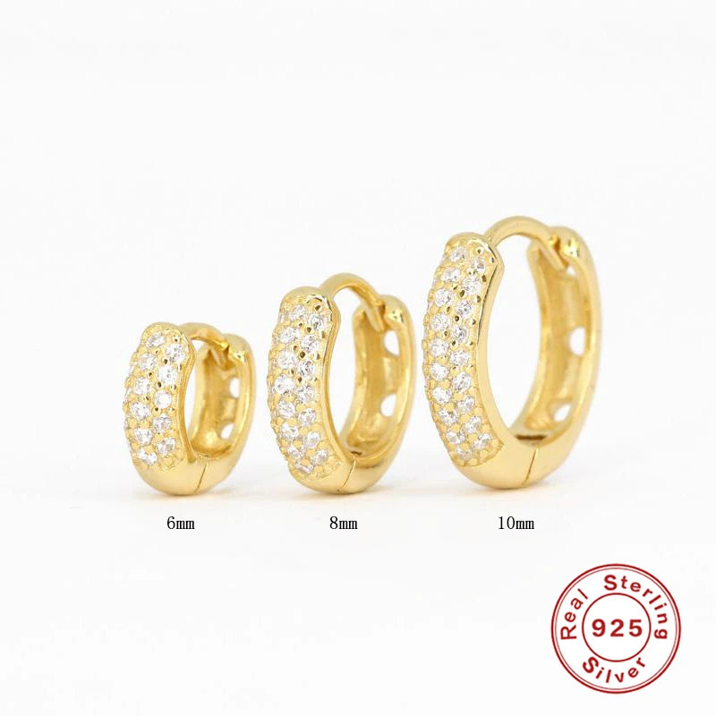 ✨ CANNER 925 Silver Hoop Earrings – Timeless Elegance with White Zircon! 💎