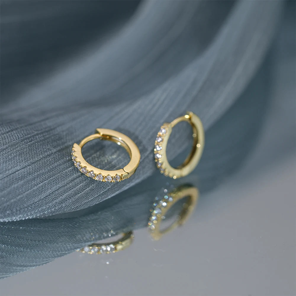 ✨ CANNER 925 Silver Hoop Earrings – Timeless Elegance with White Zircon! 💎