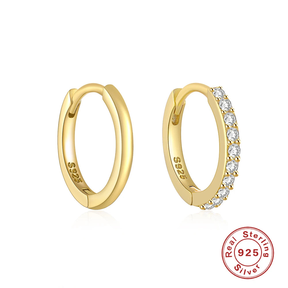 ✨ CANNER 925 Silver Hoop Earrings – Timeless Elegance with White Zircon! 💎