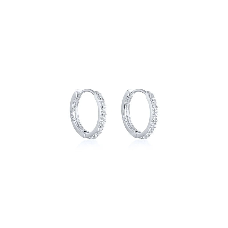 ✨ CANNER 925 Silver Hoop Earrings – Timeless Elegance with White Zircon! 💎