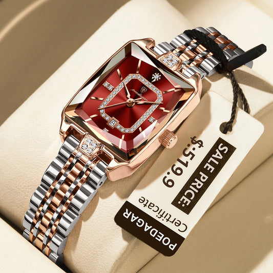 💎 POEDAGAR Luxury Rectangle Watch – Where Elegance Meets Everyday Reliability