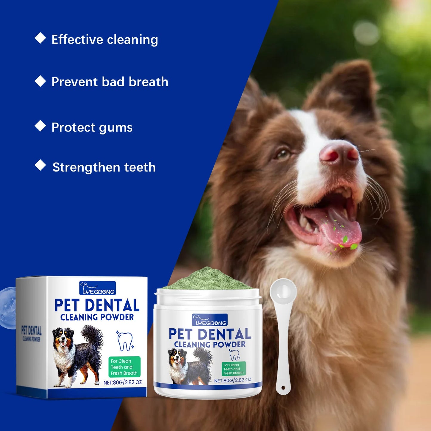 🦷🐶 Pet Tooth Powder – Removes Stains & Freshens Breath!