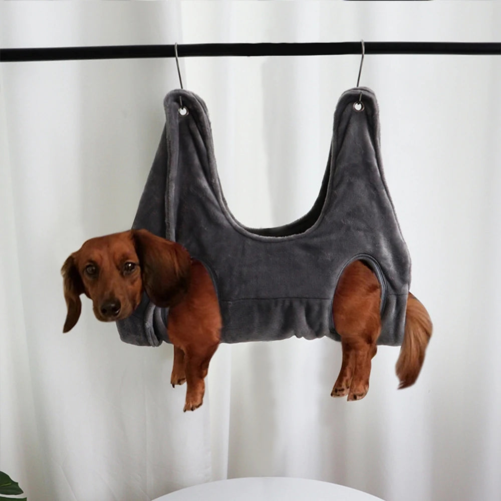 Pet Grooming Hammock with Adjustable Straps, Double-Sided Resting Pad for Bathing, Drying & Nail Clipping