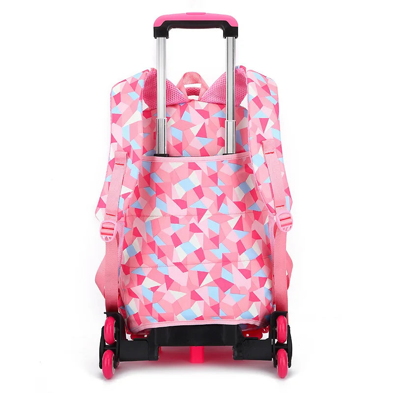 🛞🎒 Girls' Trolley Backpack – School & Travel with Ease and Style! ✨💼