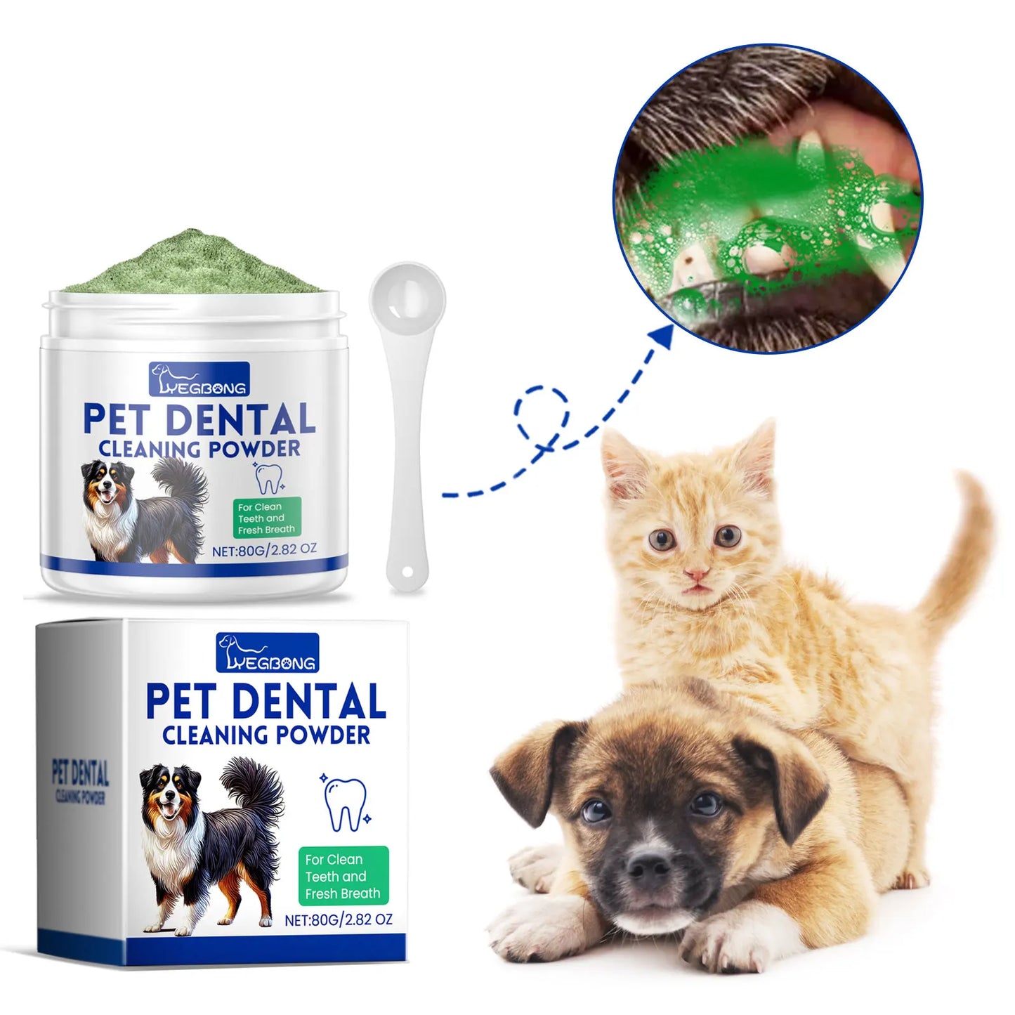 🦷🐶 Pet Tooth Powder – Removes Stains & Freshens Breath!