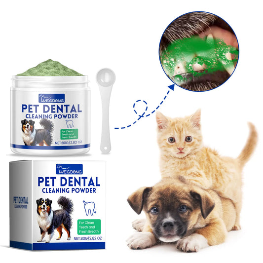 🦷🐶 Pet Tooth Powder – Removes Stains & Freshens Breath!