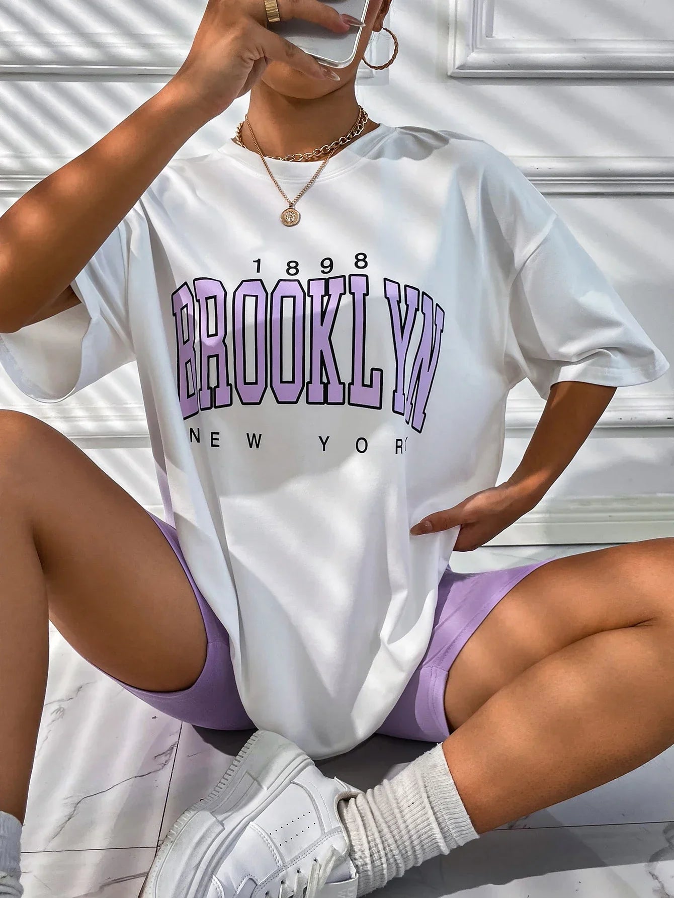 🗽✨ Vintage Vibes! Oversized Brooklyn Tee 😍 Y2K Style 👚🔥