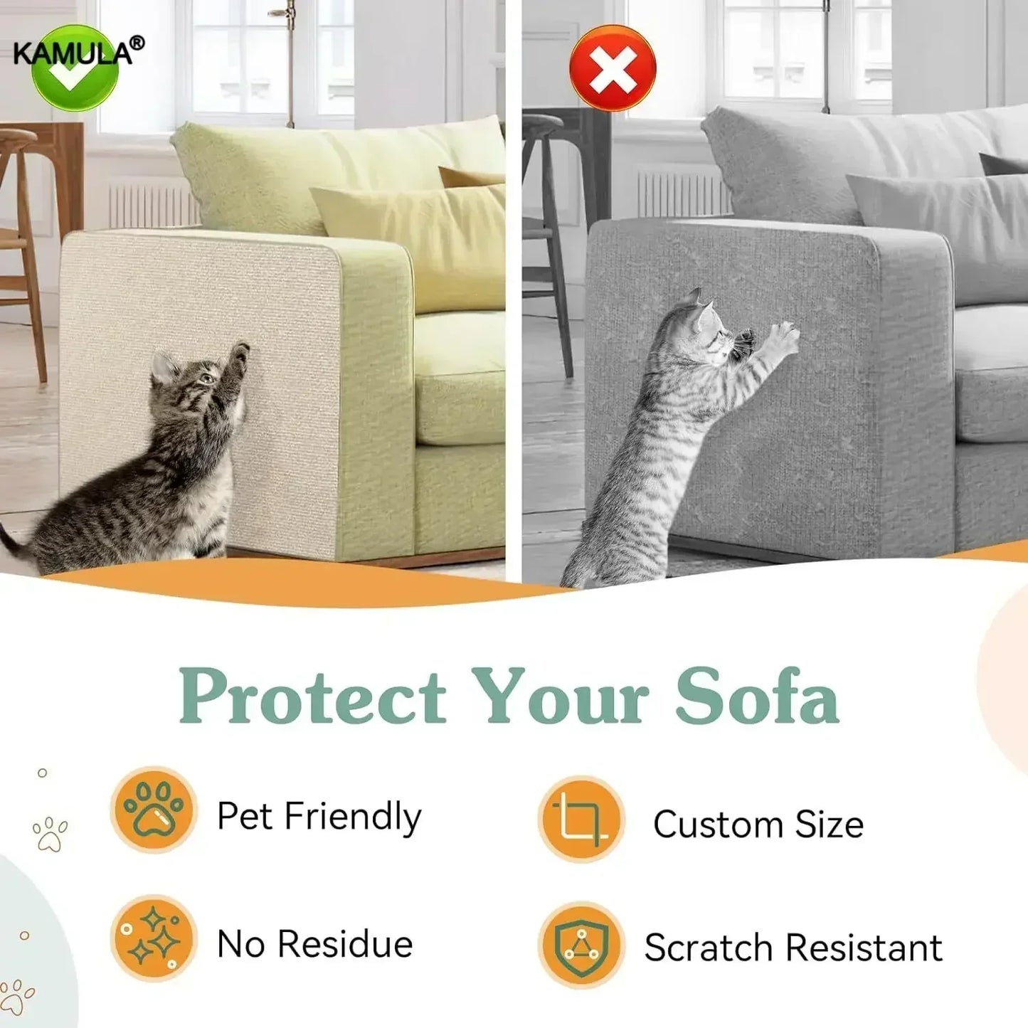 🐱🛋️ Self-Adhesive Cat Scratch Mat – Protect Your Furniture!