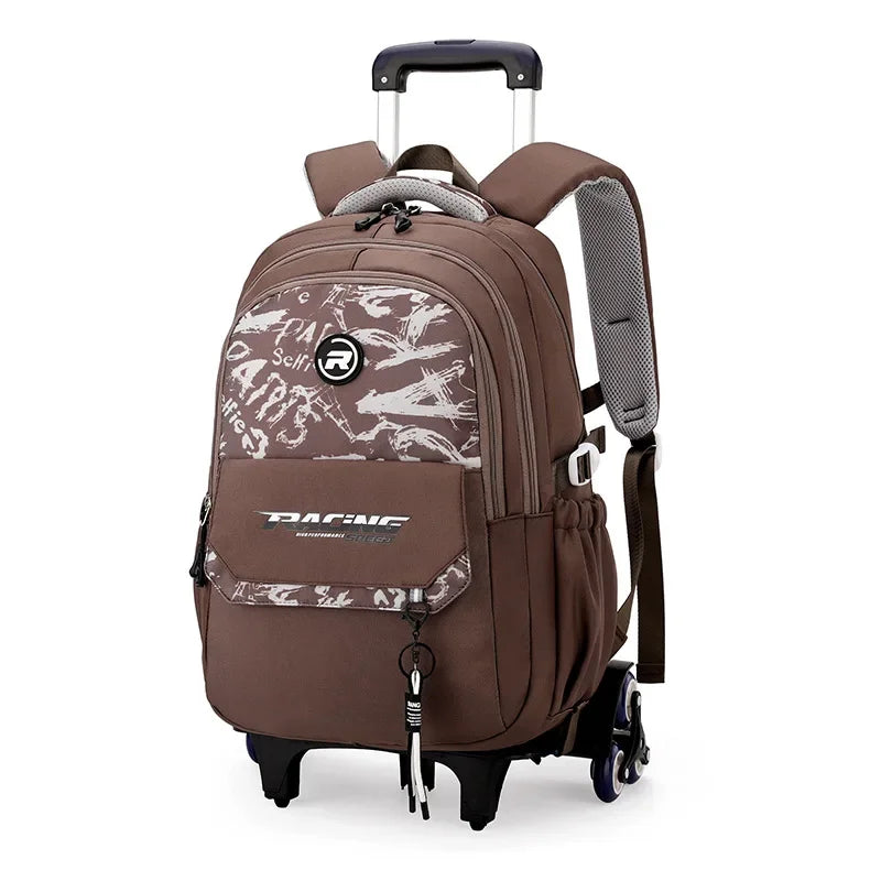 🎒🛞 Wheeled School Backpack – 2-in-1 Pull & Carry Bag for Boys 🚸 Perfect for School & Travel!