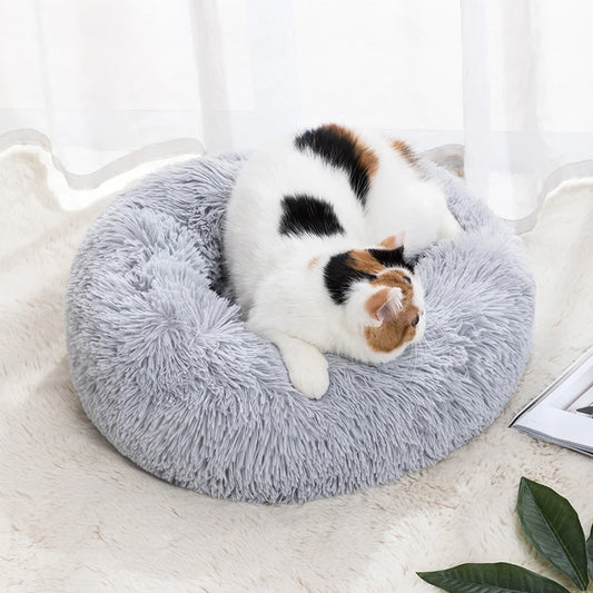 🐱🛏️ Soft Round Cat Nest – Cozy, Washable & Perfect for Kittens & Small Dogs!