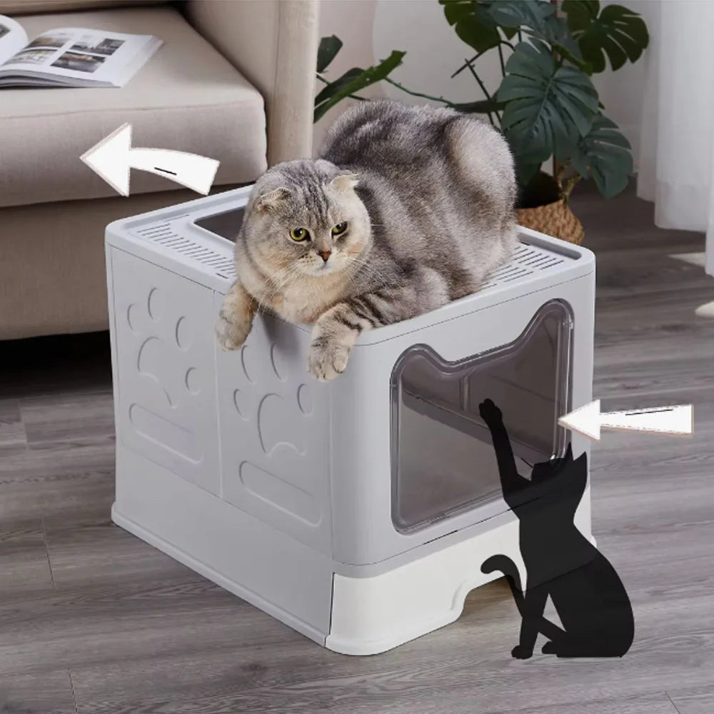 🐾 Fold & Go Litter Box – The Smarter Way to Manage Cat Waste!
