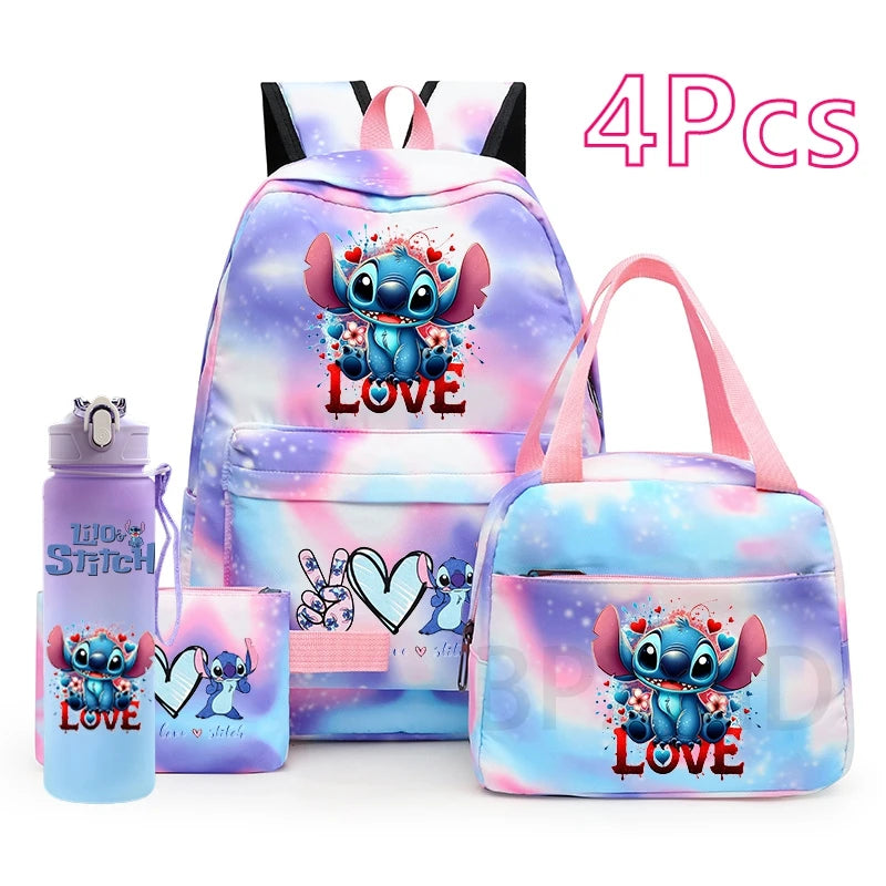 🎒💙 Stitch School Set for Girls – 4-Piece Complete Back-to-School Style! 🐾🎀