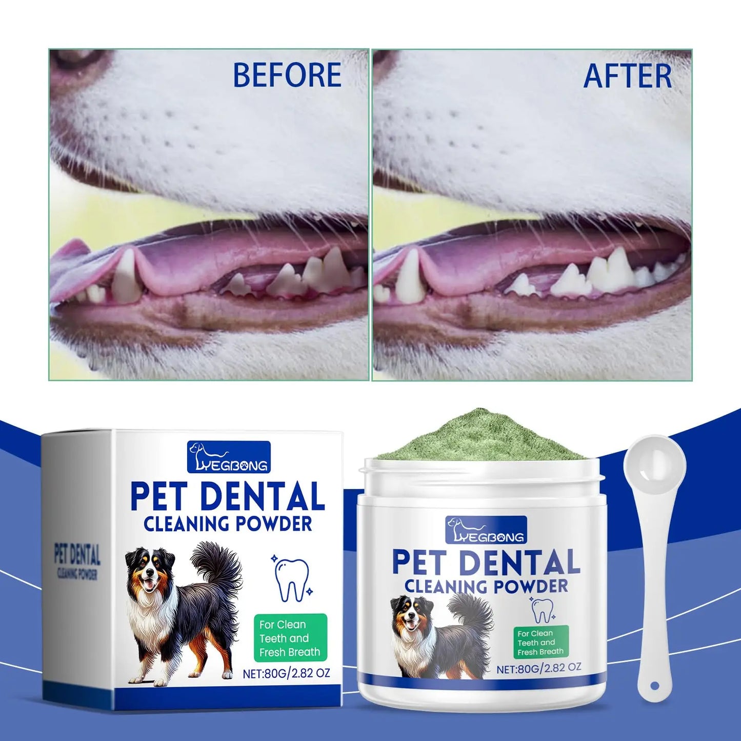 🦷🐶 Dog Dental Powder – Fresh Breath & Tartar Control!