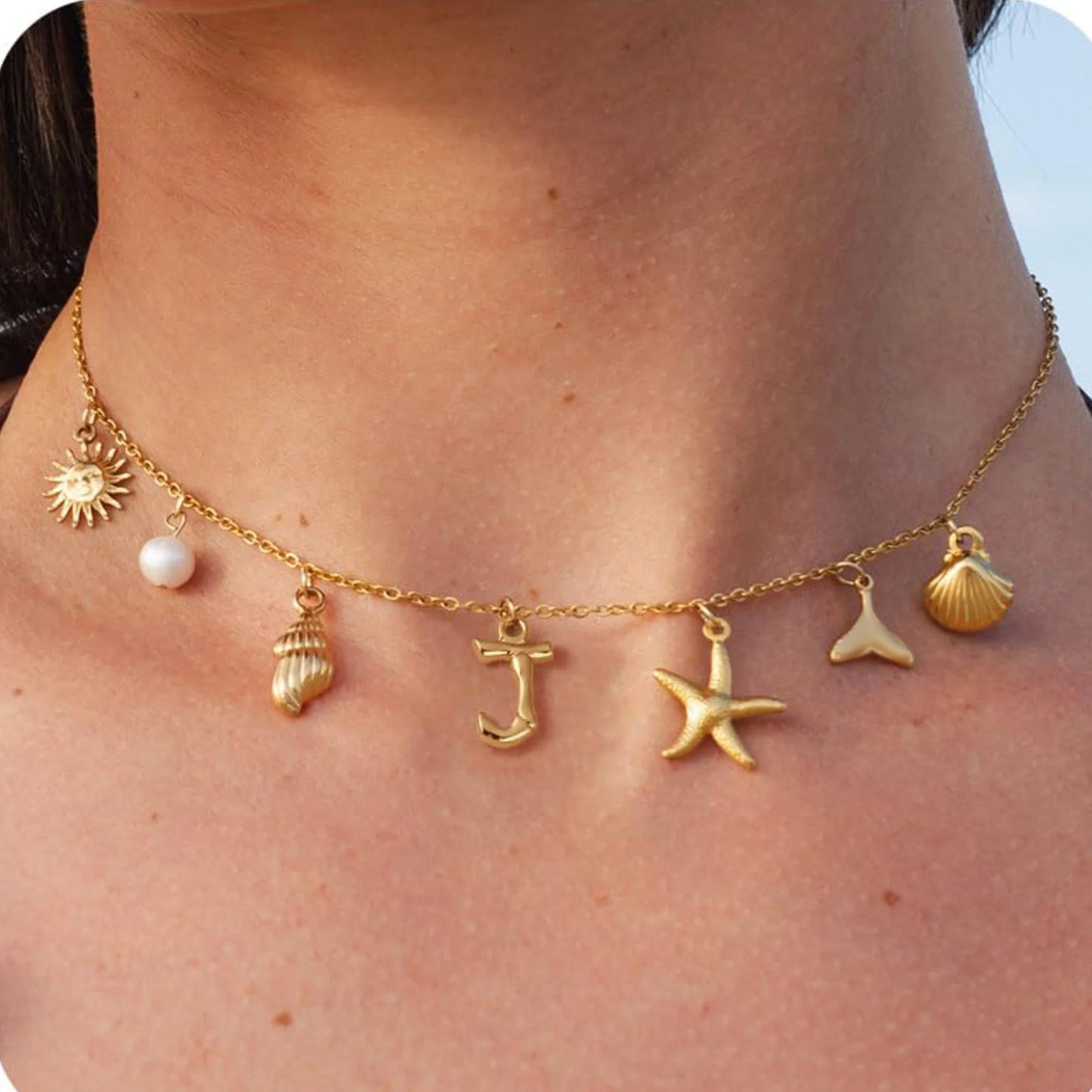 🐚✨ 18K Gold Starfish Necklace – Waterproof Beach Charm 🌊💛