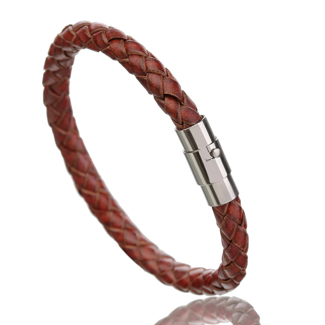 🔥 Handmade Vintage Leather Bracelet for Men – Magnetic Buckle & Adjustable Fit (19-22cm) 🔥
