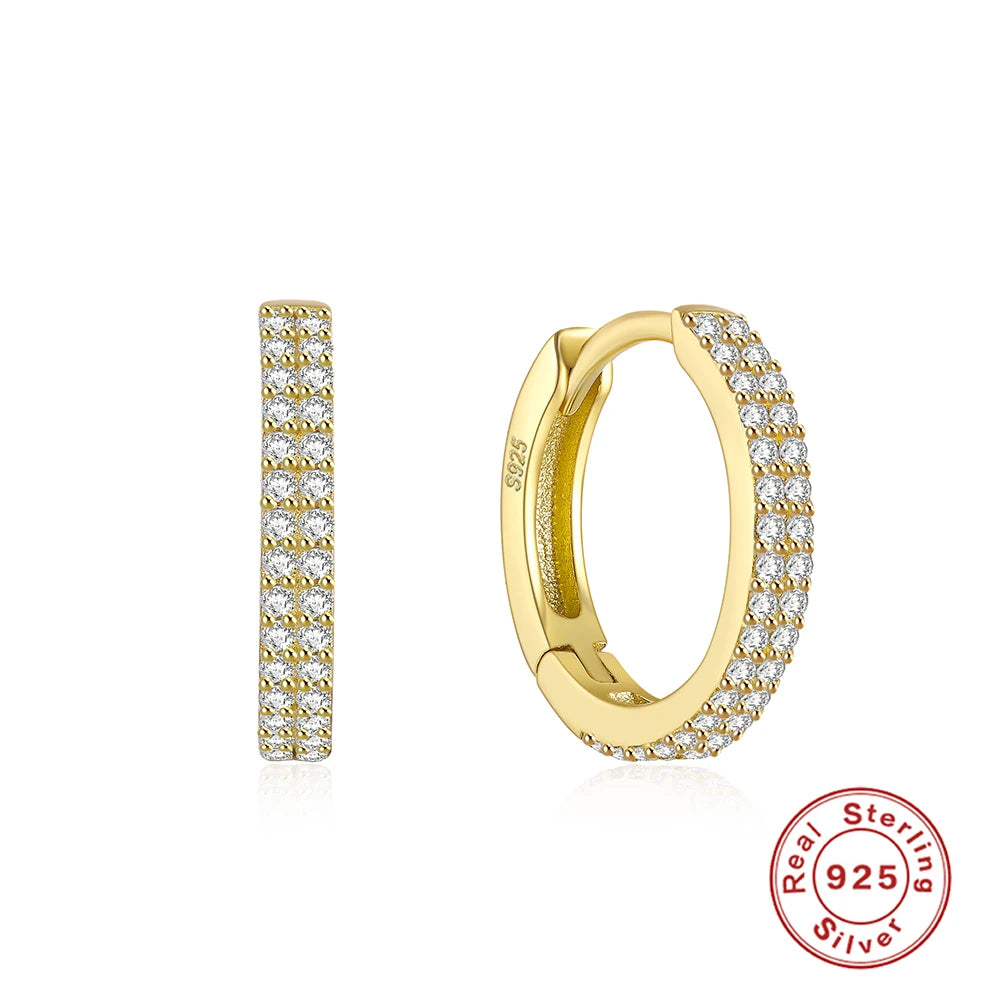 ✨ CANNER 925 Silver Hoop Earrings – Timeless Elegance with White Zircon! 💎