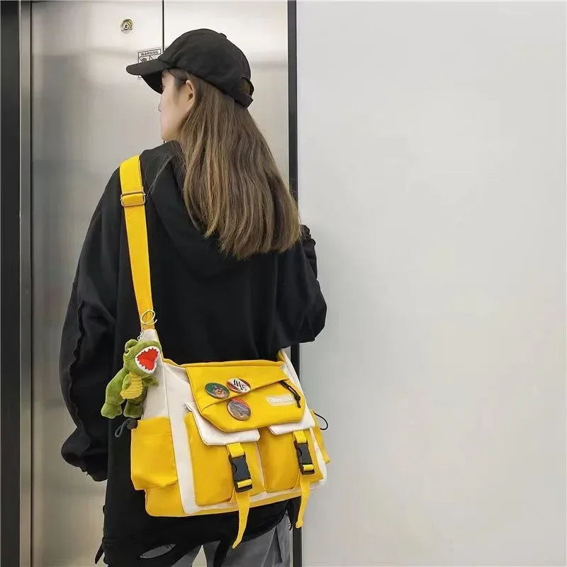 👜✨ Harajuku Nylon Crossbody Bag – Youthful Style & Everyday Practicality! 🎒💖