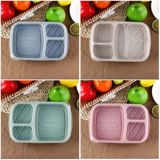 🌿 Eco-Friendly Lunch Box – Portable & Sectioned Wheat Straw Design! 🍱♻️