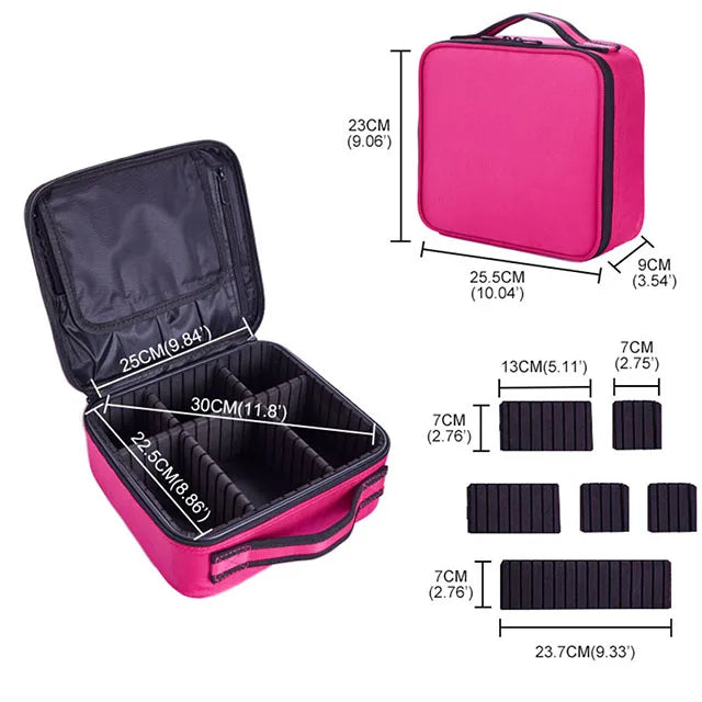 💖👜 New Waterproof Travel Makeup Bag – Embroidered Cosmetic Case & Brush Organizer ✨💄