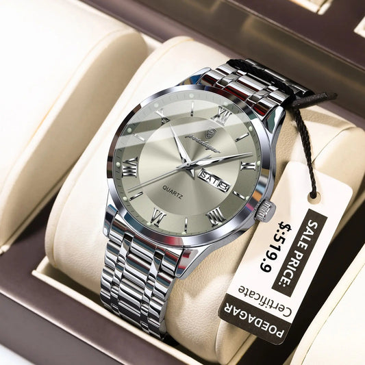 ⌚ POEDAGAR Men's Executive Watch – Precision Meets Power Dressing