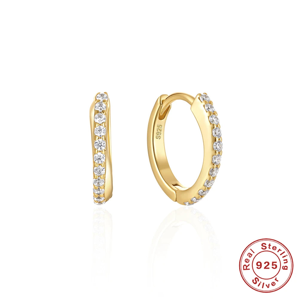 ✨ CANNER 925 Silver Hoop Earrings – Timeless Elegance with White Zircon! 💎