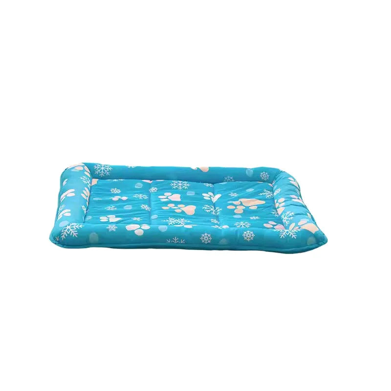 ❄️🐾 Cool Paw Print Pet Mat – Breathable & Comfortable!