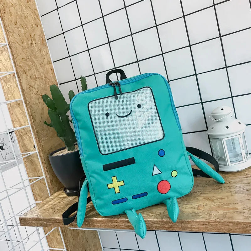 🎒💚 Cute BMO Cartoon Backpack – Your Fun School Companion!