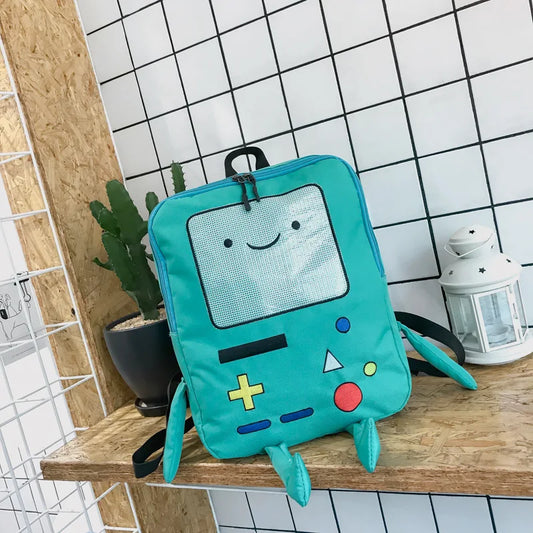 🎒💚 Cute BMO Cartoon Backpack – Your Fun School Companion!
