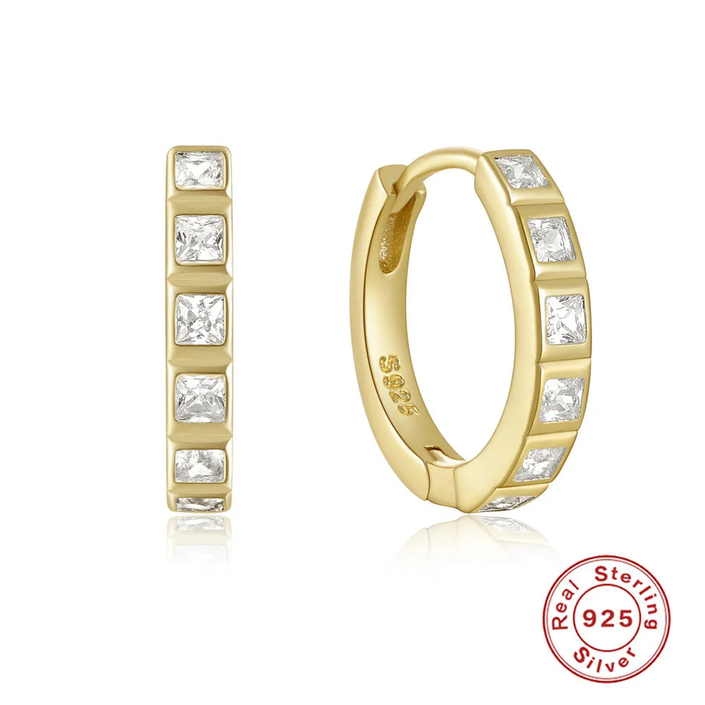 ✨ CANNER 925 Silver Hoop Earrings – Timeless Elegance with White Zircon! 💎